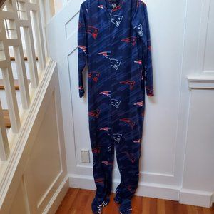 NFL New England Patriots Microfleece full zip footie Pajama lounge wear …
